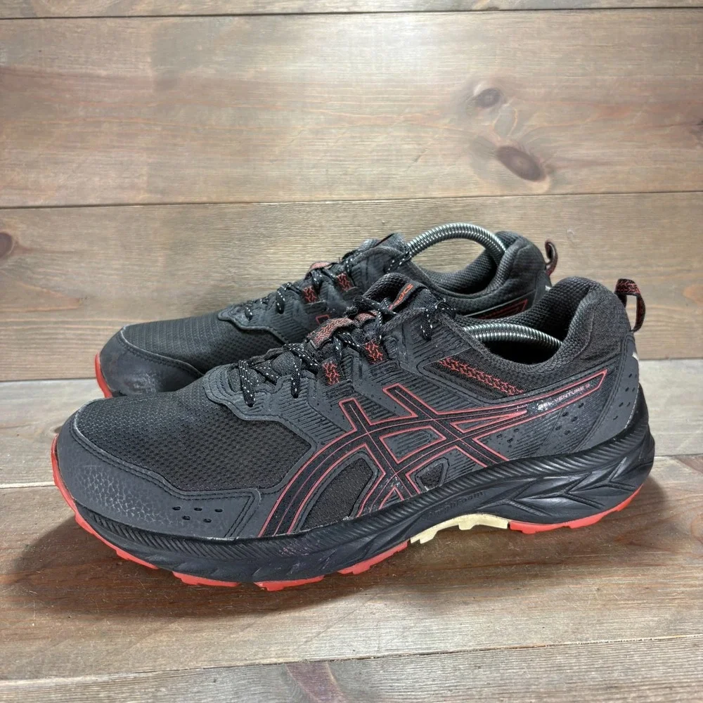 ASICS Gel Venture 9 Mens size 10 shoes Black Mesh Trail Running sneakers